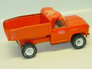 Vintage Tonka Orange Dump Truck,  Pressed Steel Toy 2