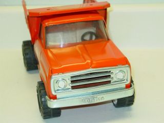 Vintage Tonka Orange Dump Truck,  Pressed Steel Toy 4