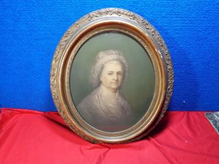 1864 E.  C.  Middleton Chromolithograph Portrait Of Martha Washington