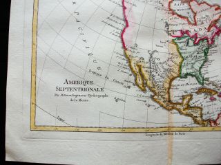 1789 BONNE - rare map of NORTH AMERICA,  UNITED STATES,  MEXICO,  CANADA,  CARIBBEAN 3