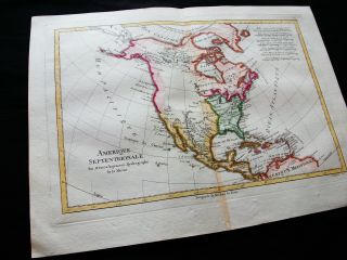 1789 BONNE - rare map of NORTH AMERICA,  UNITED STATES,  MEXICO,  CANADA,  CARIBBEAN 6