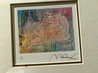 Peter Max Hand Paint Aquatint " Homage To Picasso " Signed Framed Gift Of Artist