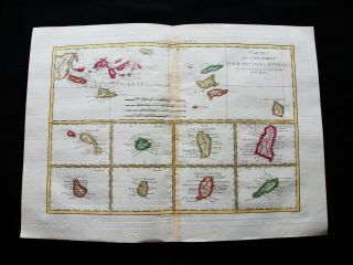 1789 Bonne - Rare Map Of Central America,  Caribbean,  Antilles,  Saint Kitts,  Cuba