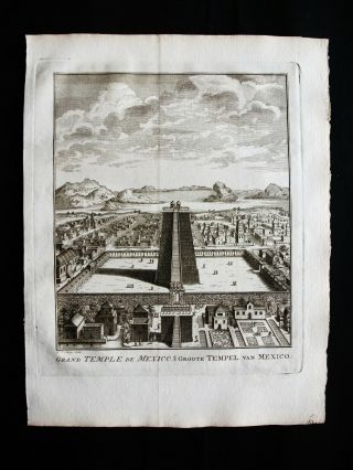 1747 Bellin & Schley - Mexico,  Yucatan,  Central America,  Rare Print: Temple Maya