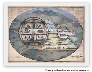 Historic Hardback Plan Map 1812 Dartmoor Devon Escape Plan French Prisoner