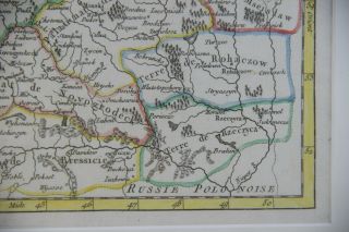 1749 Didier Robert de Vaugondy Map of Lithuania Hand Colored Framed 5