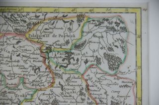1749 Didier Robert de Vaugondy Map of Lithuania Hand Colored Framed 6