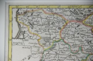 1749 Didier Robert de Vaugondy Map of Lithuania Hand Colored Framed 8
