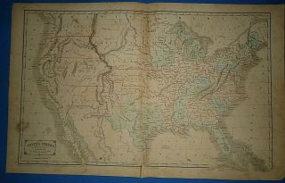 Vintage 1856 United States W/ Western Territories Map Old Antique Map