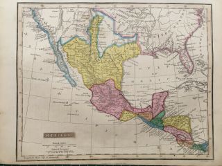 1840 Antique Map; Mexico & Central America After Bingley - Scarce Map