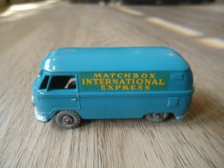 Vintage Grey Wheels Lesney Matchbox 34 Vw Volkswagen Bus Van Toy Car Express