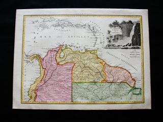 1810 Lapie - Rare Map Of South America,  Caracas,  Venezuela,  Guyana,  Colombia.