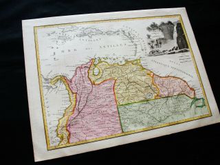 1810 LAPIE - rare map of SOUTH AMERICA,  CARACAS,  VENEZUELA,  GUYANA,  COLOMBIA. 4