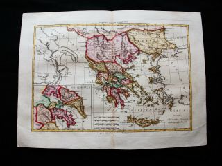 1789 Bonne - Rare Map Of Greece,  Turkey,  Crete,  Balkan Regions,  Candia,  Italy.