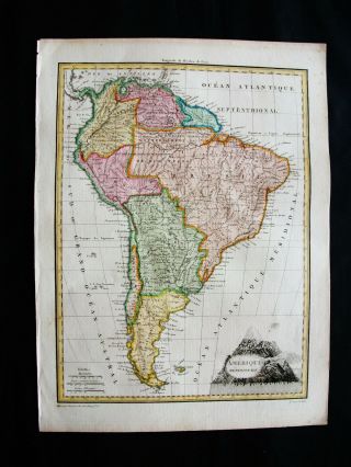 1810 Lapie - Rare Map Of South America,  Caracas,  Brazil,  Argentina,  Peru,  Chile