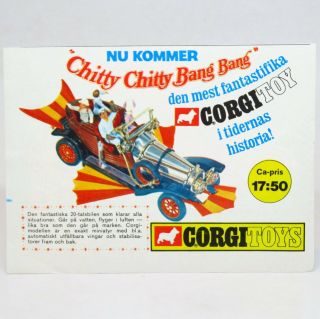 Corgi Toys - Rare Scandanavian Advert - 26 Chitty Chitty Bang Bang - Playcraft