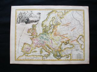 1810 Lapie - Rare Map Of Ancient Europe,  European Empire,  Russia,  Turkey Balkans
