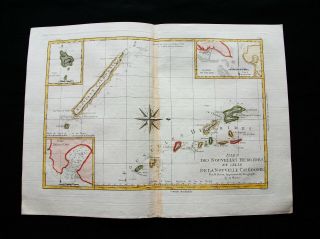 1789 Bonne - Rare Map Of Caledonia,  Zealand,  Norfolk Island,  Australia.