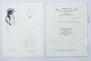 Pablo Picasso 1954 Hand Signed Print Certificate $3350