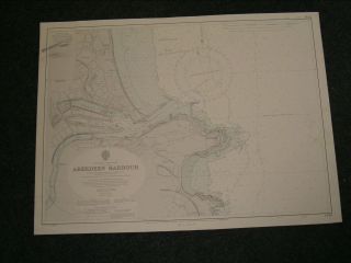 Vintage Admiralty Chart 1446 Scotland - Aberdeen Harbour 1962 Edition