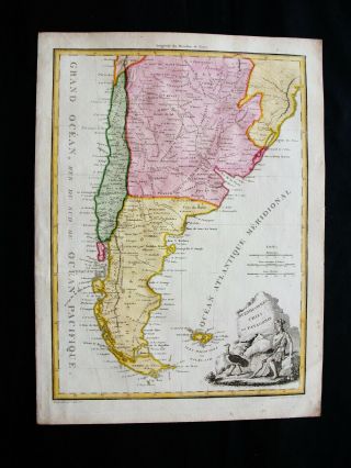 1810 Lapie - Rare Map South America,  Chile,  Rio De La Plata,  Argentina,  Patagonia