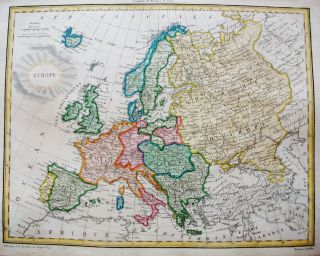 1810 LAPIE - rare map of EUROPE MODERNE,  EUROPEAN EMPIRE,  MEDITERRANEAN,  ITALY. 2