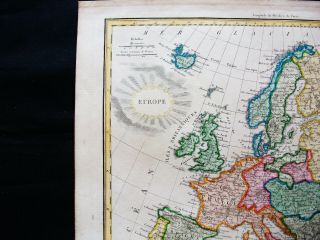 1810 LAPIE - rare map of EUROPE MODERNE,  EUROPEAN EMPIRE,  MEDITERRANEAN,  ITALY. 3