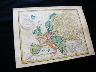 1810 LAPIE - rare map of EUROPE MODERNE,  EUROPEAN EMPIRE,  MEDITERRANEAN,  ITALY. 4