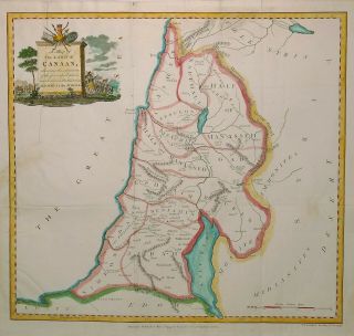 Conder Map - " A Map Of The Land Of Canaan " - Hand Colored Engraving - 1799