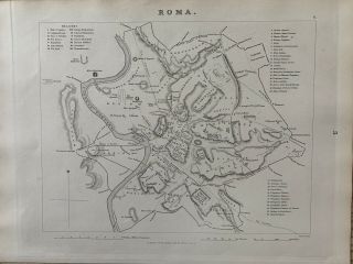 1853 Ancient Rome City Plan Antique Map By Alexander Findlay