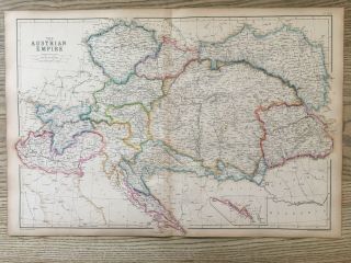 1859 Austria Hungary Hand Coloured Antique Map By W.  G.  Blackie