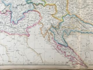 1859 AUSTRIA HUNGARY HAND COLOURED ANTIQUE MAP BY W.  G.  BLACKIE 2