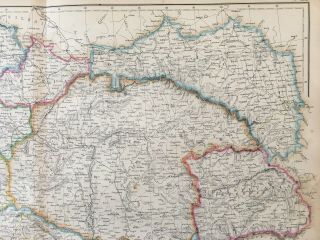 1859 AUSTRIA HUNGARY HAND COLOURED ANTIQUE MAP BY W.  G.  BLACKIE 3