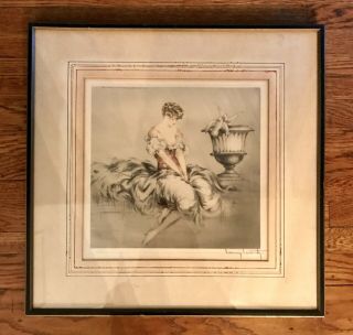 Louis Icart Etching Signed With Blind Stamp Windmill