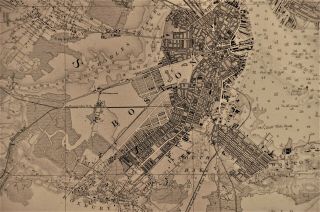 1878 Survey Map Of Boston Harbor; Lighthouses,  Buoys,  Etc; 44x31 Inches