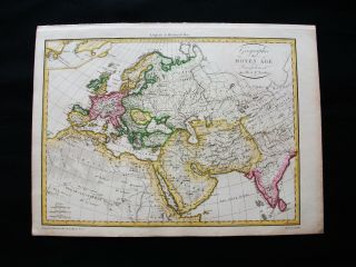 1810 Lapie Rare Map: Medieval Asia Minor & European Empire,  North Africa,  Europe