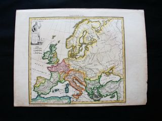 1810 Lapie - Rare Map Of Ancient Europe,  European Empire,  Scandinavia,  Uk Poland