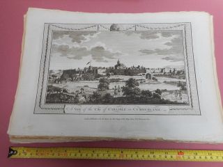 100 Prospect Plan Map Of Carlisle Engraved By Hogg C1784 Vgc