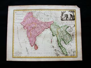 1810 Lapie - Rare Map Of Asia,  India,  East Indies,  Philippines,  Cambodia,  Siam.