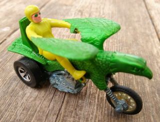 Vintage Hot Wheels Redline rrRumblers Green Bold Eagle Trike with Rider 2