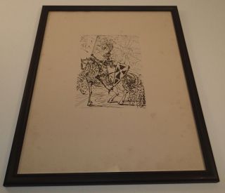 Salvador Dali El Cid Framed Print Etching Medium Circa 1960 ' s 2