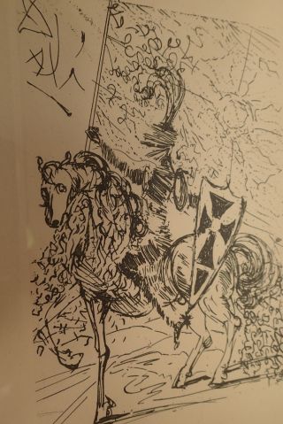Salvador Dali El Cid Framed Print Etching Medium Circa 1960 ' s 5