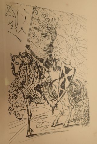 Salvador Dali El Cid Framed Print Etching Medium Circa 1960 ' s 6