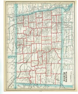 1893 Antique Atlas Map of Minnesota and North Dakota 2