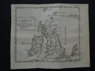 1736 Dufresnoy Atlas Map British Isles - Isles Britanniques - England Ireland