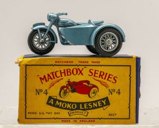 Matchbox Lesney Moko 4c Triumph With Sidecar 110 Type B5