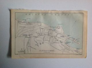 Ilfracombe,  Street Plan,  1892 Antique Map,