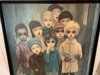 Margaret Keane 1961 Big Eyes Peace on Earth Keane Framed Picture LARGE 34x28 3