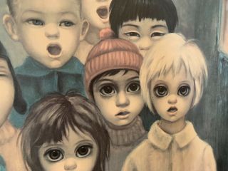 Margaret Keane 1961 Big Eyes Peace on Earth Keane Framed Picture LARGE 34x28 6