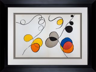 Alexander Calder Color Lithograph Limited Ed.  1968,  Custom Frame